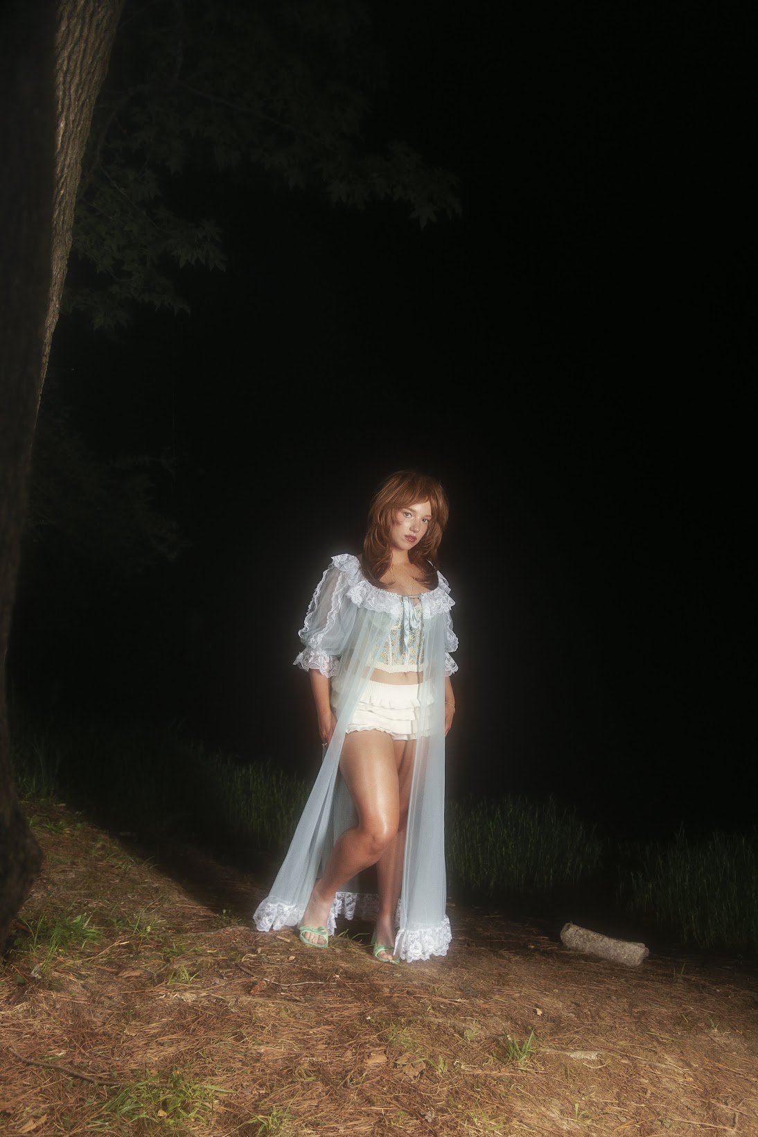 Night editorial — beaded corset